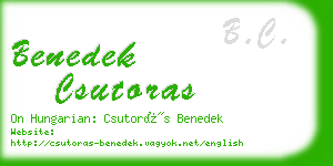 benedek csutoras business card